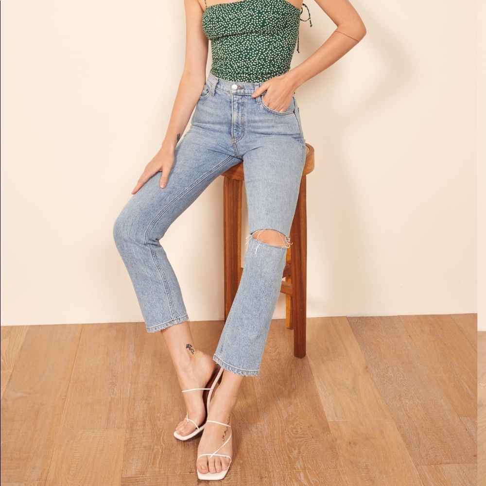 Reformation Liza High Rise Straight Cropped Jeans